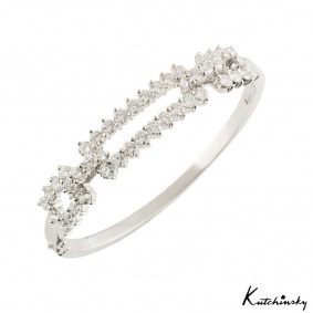 Kutchinsky White Gold Diamond Bangle 4.60ct 